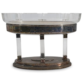 Antique WMF Silver Plate & Glass Centerpiece Bowl