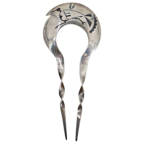 Antique Navajo Sterling Silver Hair Comb Pin