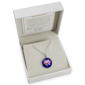 Meenakari Enameled Sterling Silver Lotus Necklace