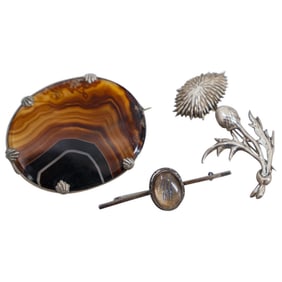 (3 pc) Antique Silver Brooch/Pins