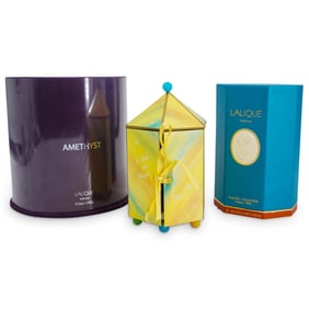 (3 Pc) Vintage Lalique Perfume Boxes Grouping