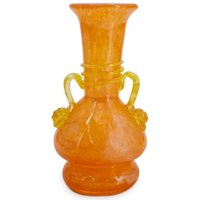 Italian Murano Poss. Moretti Art Glass Scavo Vase