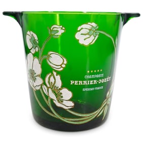 French Perrier Jouet Enameled Glass Champagne Bucket