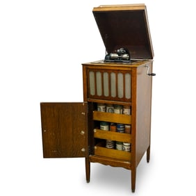 Antique Edison Amberola Wax Cylinder Phonograph