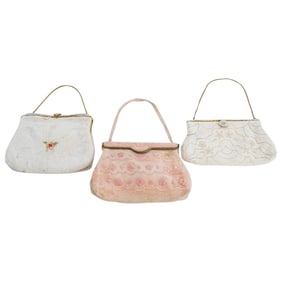 (3 Pc) Vintage French Beaded Handbags
