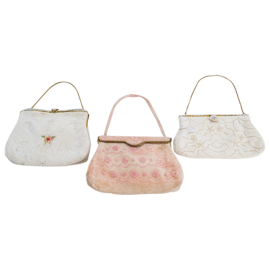 (3 Pc) Vintage French Beaded Handbags (1 of 14)