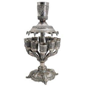 Kiddush Grape Motif Silver Plated Wine Fountain