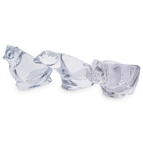 (3 Pc) Vintage Japanese Crystal Animal Bowls