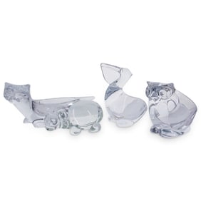 (4 Pc) Vintage Crystal Animals