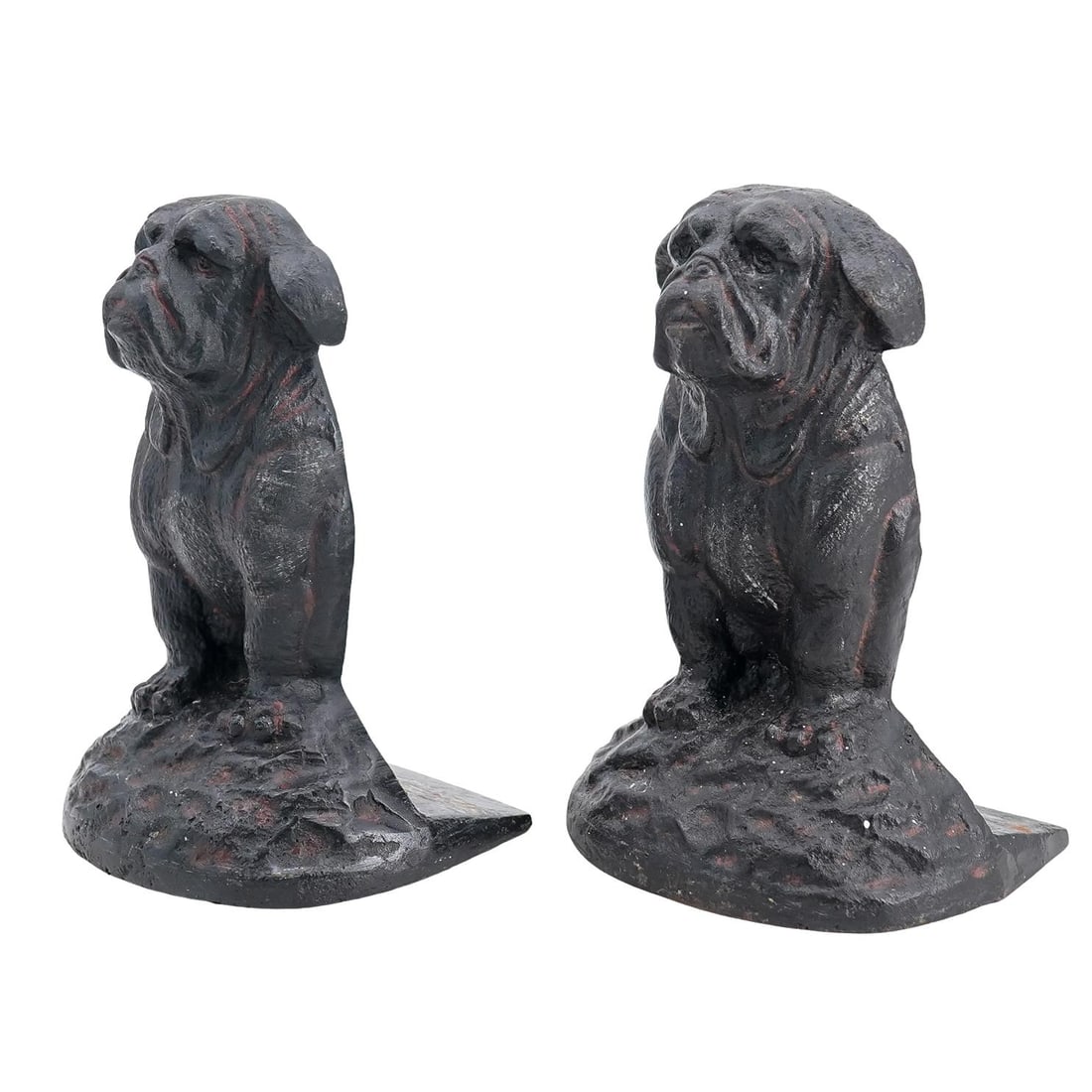(2 Pc) Cast Iron Figurative Bulldog Door Stoppers (1 of 7)