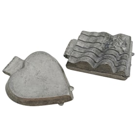 (2 Pc) Silver Plated Ice Cream Molds