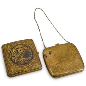 (2 Pc) Vintage Gold Plated Cigarette Cases