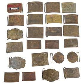 (25 Pc) Antique Brass Belt Buckles