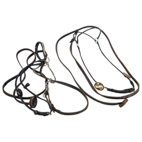 (2 Pc) Victor Custom Tack Halters W/ Sterling Silver Buckles