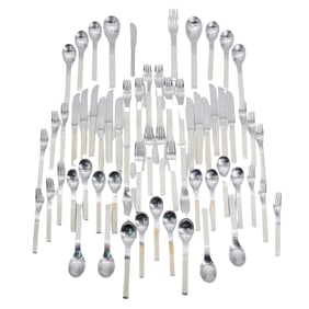 (63 Pc) Gunnar Cyren For Dansk "Thebe" Enameled Flatware Set