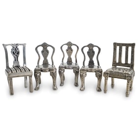 (5 Pc) Set Of Williamsburg Stieff Miniature Chairs
