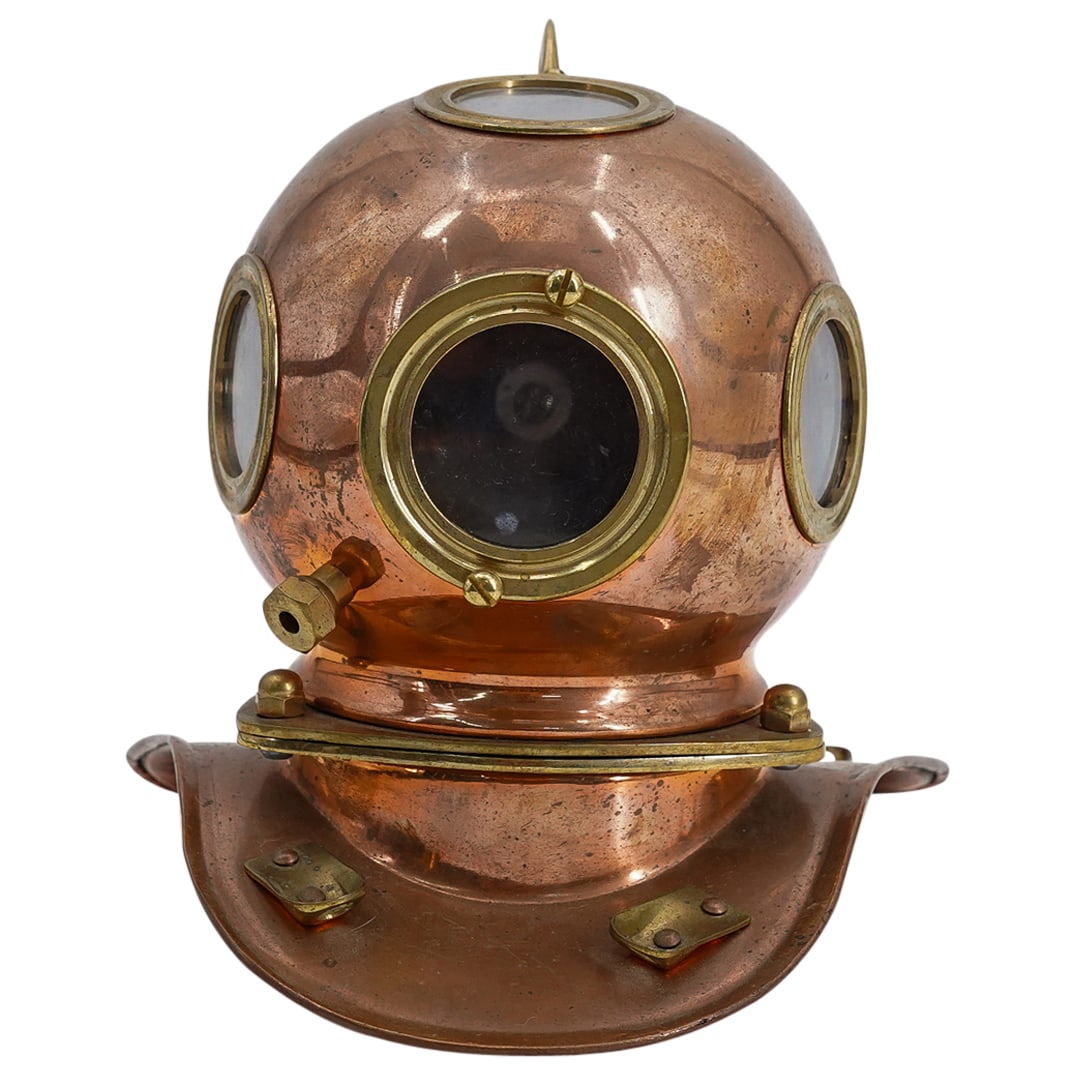 Mid Century Copper & Brass Desktop Diving Helmet (1 of 7)