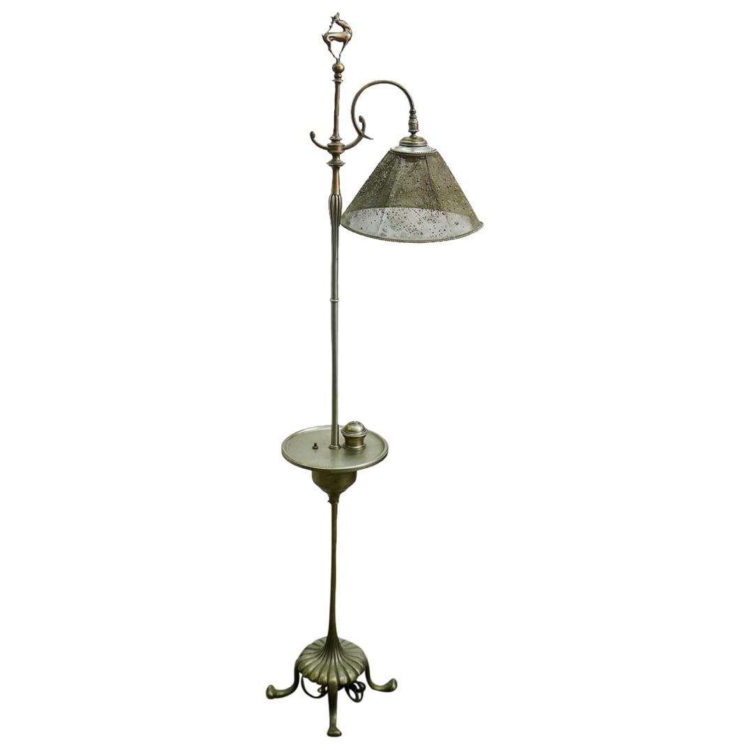 Louis C. Tiffany Floor Lamp With Mesh Shade (1 of 10)