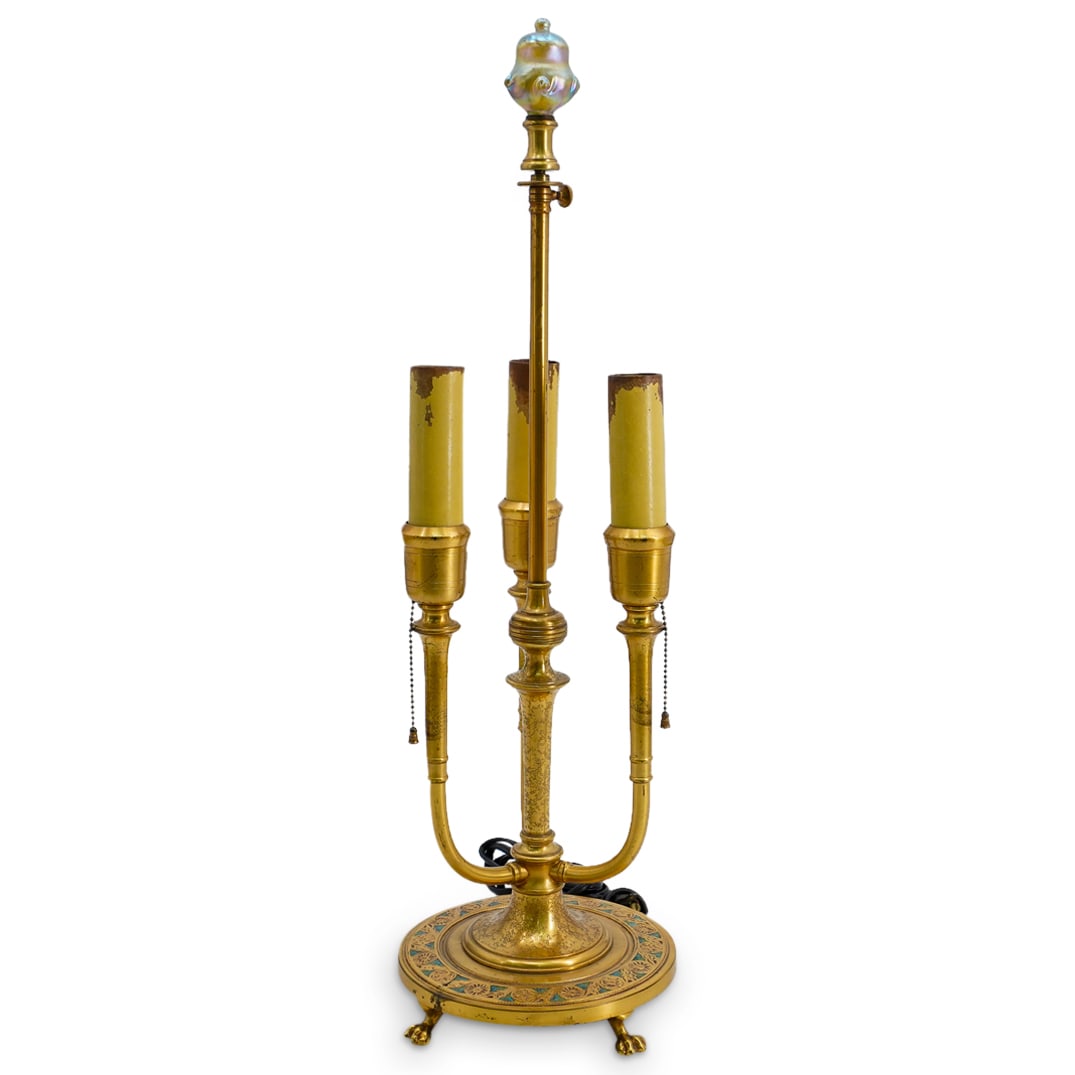 Tiffany Gilt Bronze Furnaces Lamp (1 of 7)