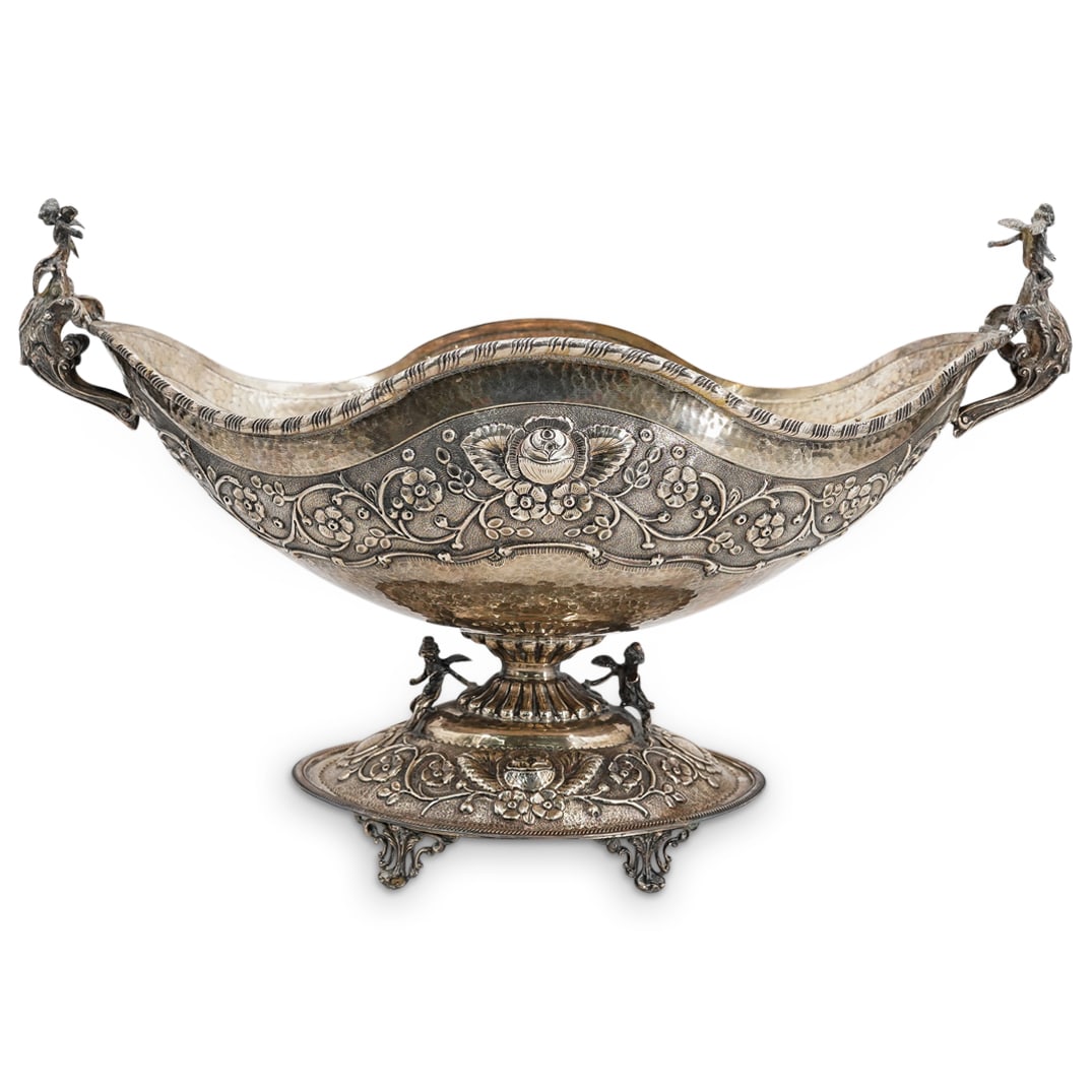 Antique Greek Sterling Silver Repousse Footed Centerpiece Bowl (1 of 11)