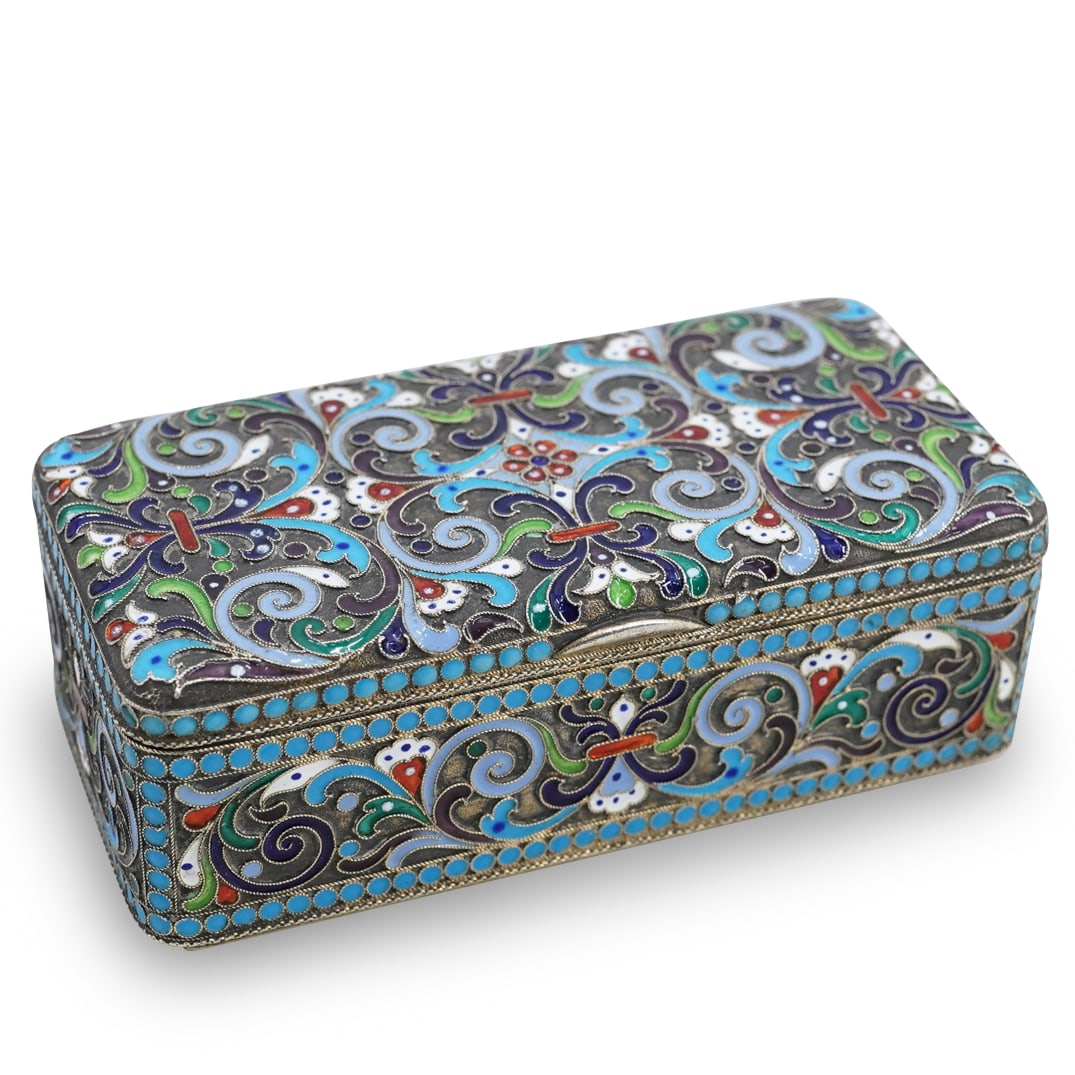 Fine Russian Gilt-Silver Cloisonne Snuff Box (1 of 7)
