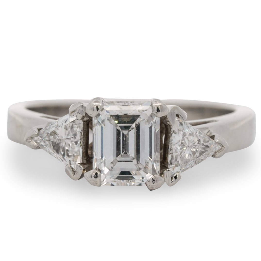 GIA Emerald Cut Diamond & Platinum Ring (1 of 7)