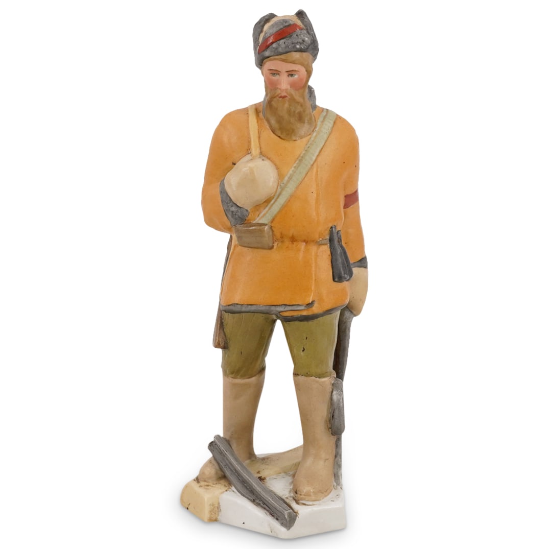 Russian Soviet Track Layer Bisque Porcelain Figure (Dmitrovsk) (1 of 6)