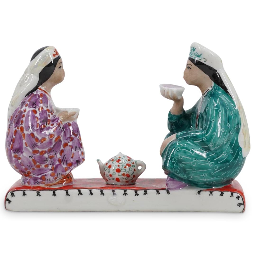 Russian Porcelain "Two Ladies Drinking Tea' Figural Group (Leningrad) (1 of 5)