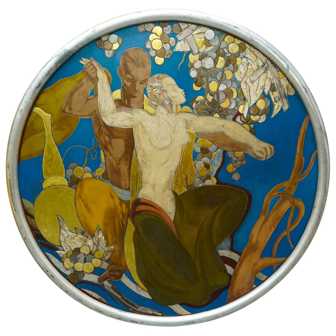 Monumental Art Deco Couple Among Fruit And Foliage Oil On Board (1 of 9)