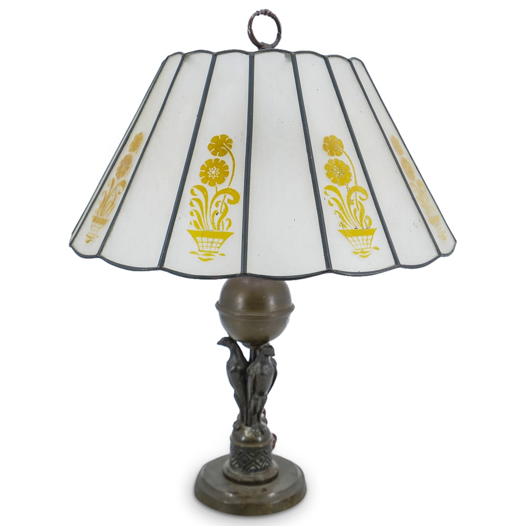 Handel Bronze Eagle And Etched Glass Table Lamp (1 of 6)