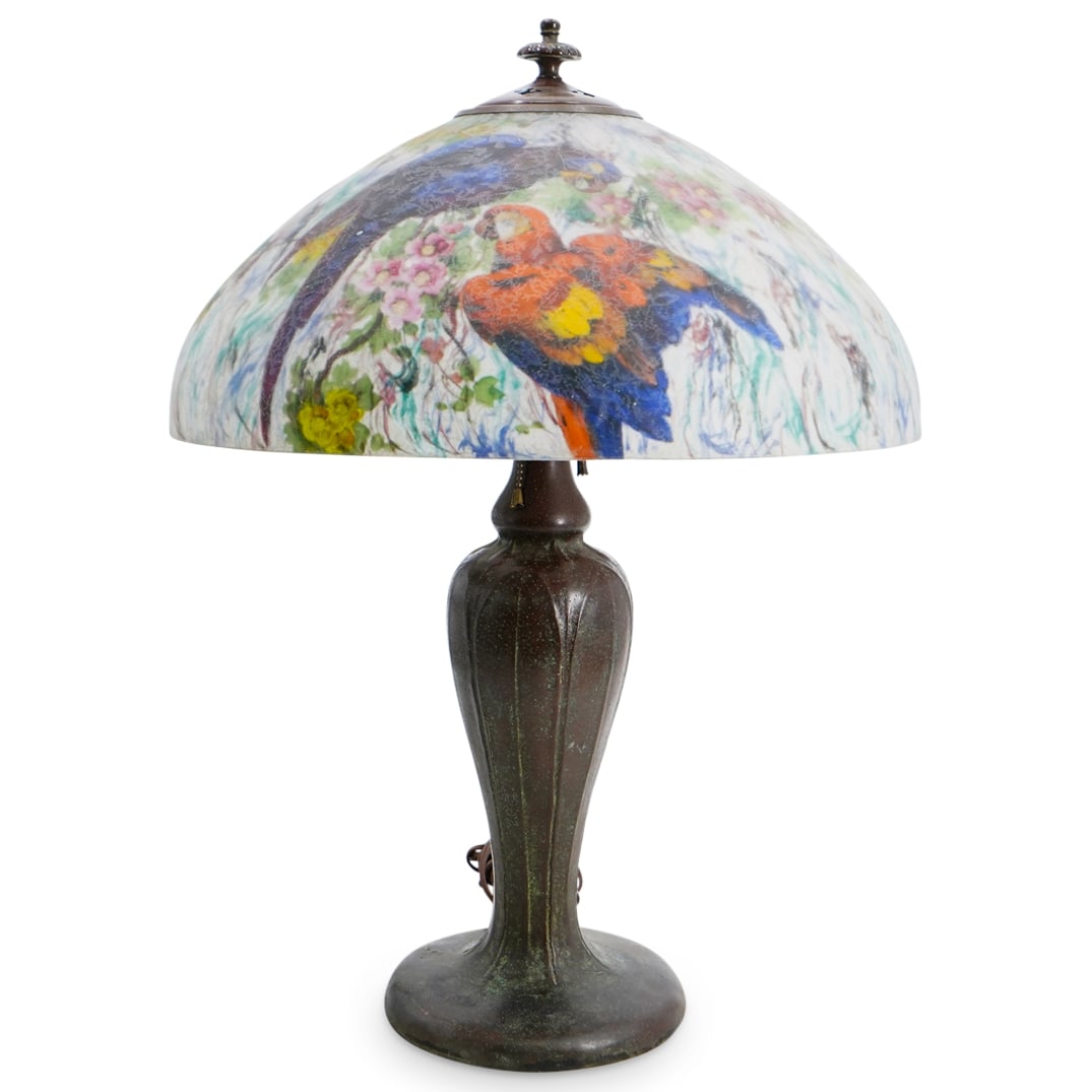 Handel Reverse Painted Parrot Table Lamp (1 of 10)
