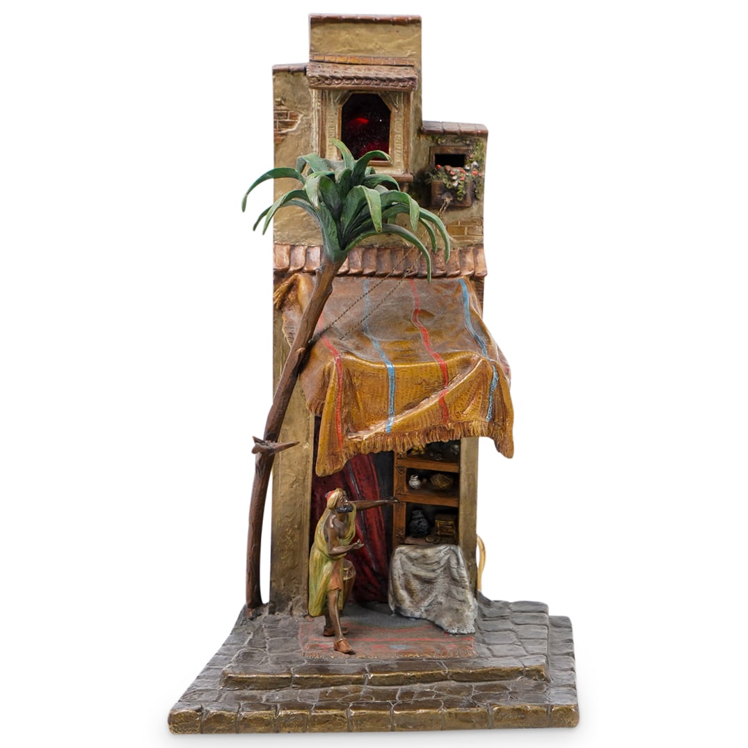 Vienna Cold Painted Orientalist Bronze Lamp (1 of 12)