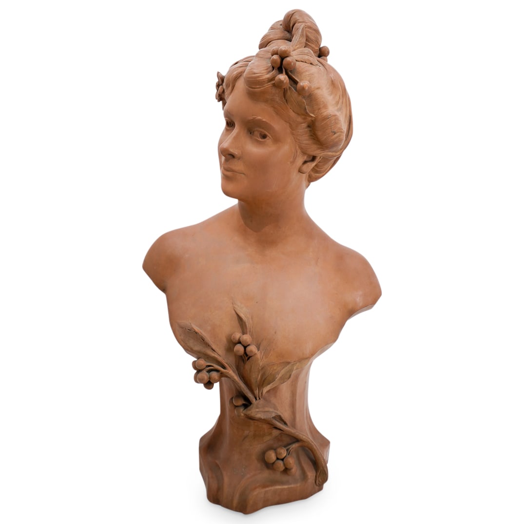 Antique A. Maillard (French, 1864) Large Terracotta Bust (1 of 8)