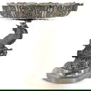 Antique Chinese Export Silver Chiwen Dragon Fish Tazza