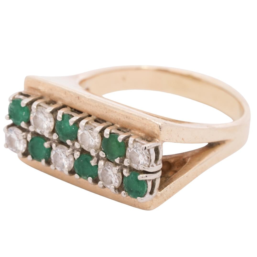 14k Gold, Diamond, and Emerald Ring (1 of 4)