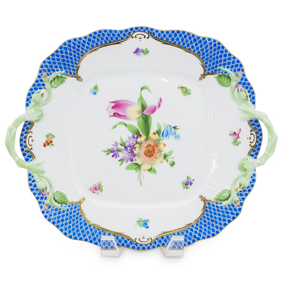 Herend Porcelain "Printemps Blue Border" Serving Tray (1 of 6)