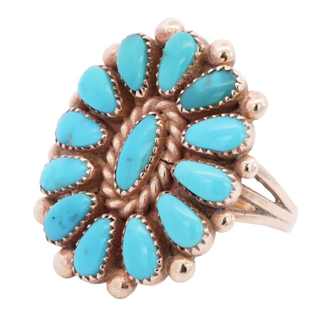 14k Gold and Turquoise Navajo Style Ring (1 of 4)