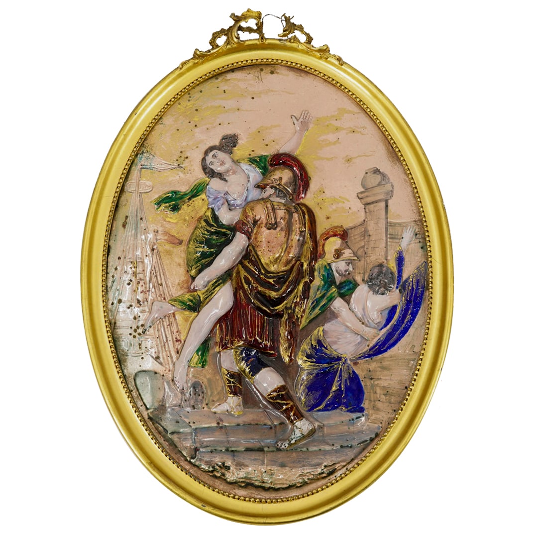 Antique Limoges Enamel "Rape Of The Sabine Women" Plaque (1 of 4)