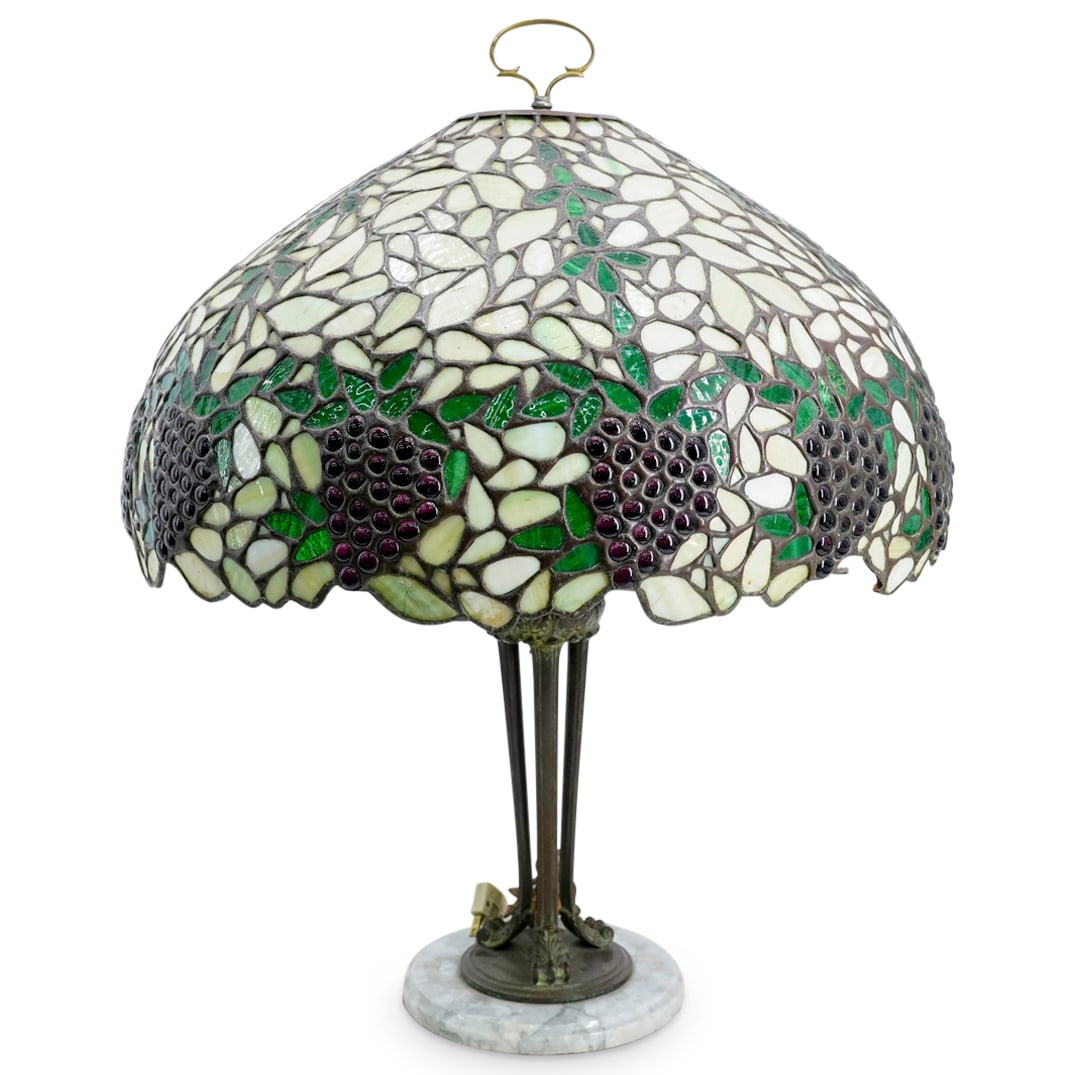 Antique Handel Table Lamp W/ Stained Glass Shade (1 of 12)