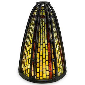 Arts and Crafts Leaded Stained Glass Lamp Shade (1 of 8)