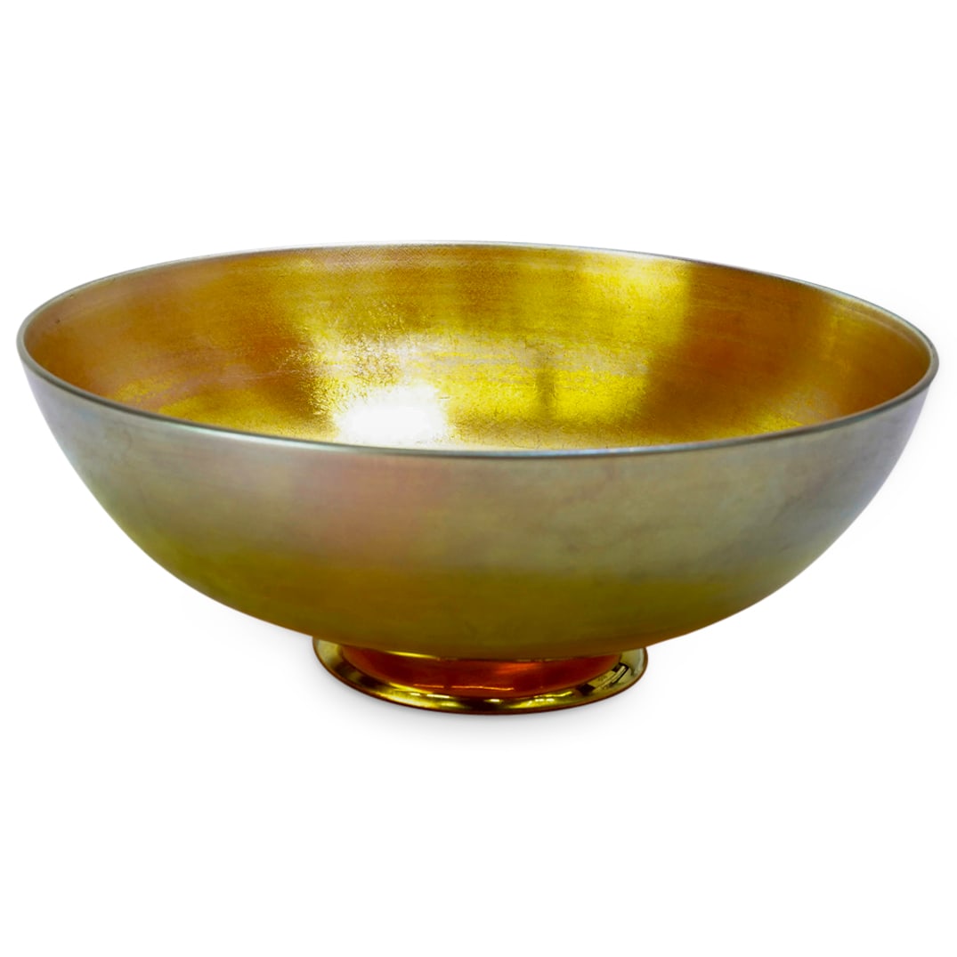 Steuben Gold Aurene Glass Centerpiece Bowl (1 of 6)