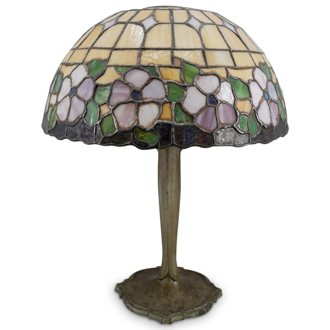 Tiffany Style Leaded Stained Glass Table Lamp (1 of 10)