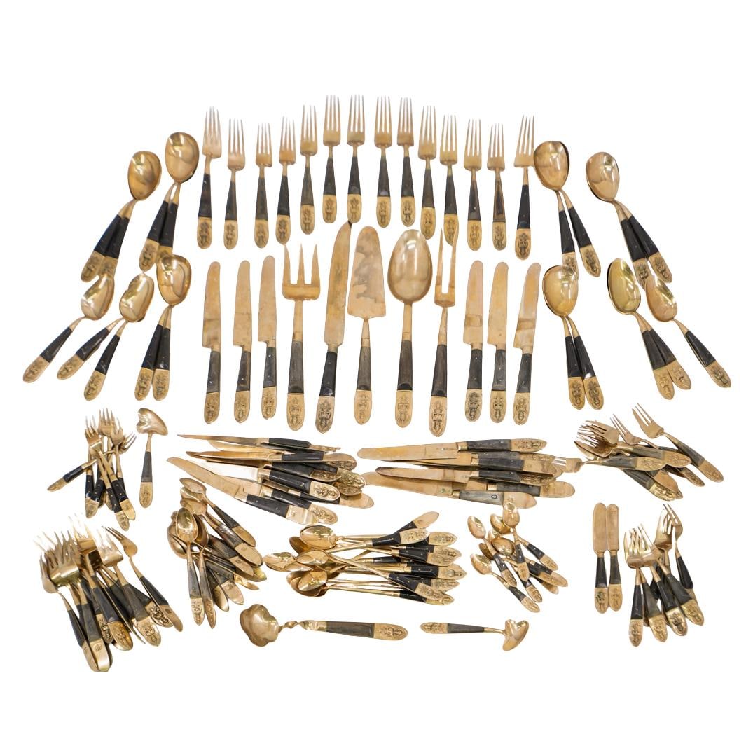 (134 Pc) Siam Bronze Factory Flatware Set (1 of 8)