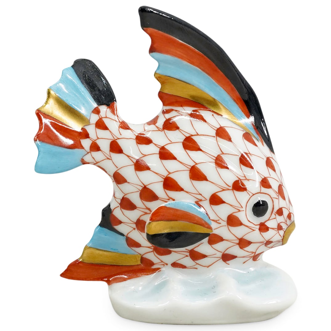 Herend Orange Fishnet Porcelain Fish (1 of 3)