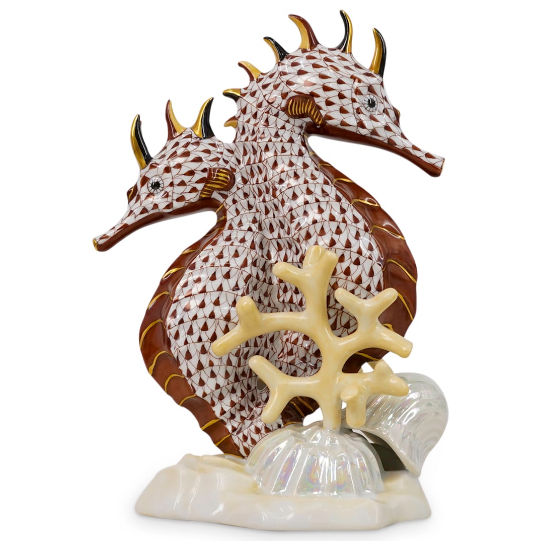 Herend Porcelain "Seahorses With Coral" Figurine (1 of 3)