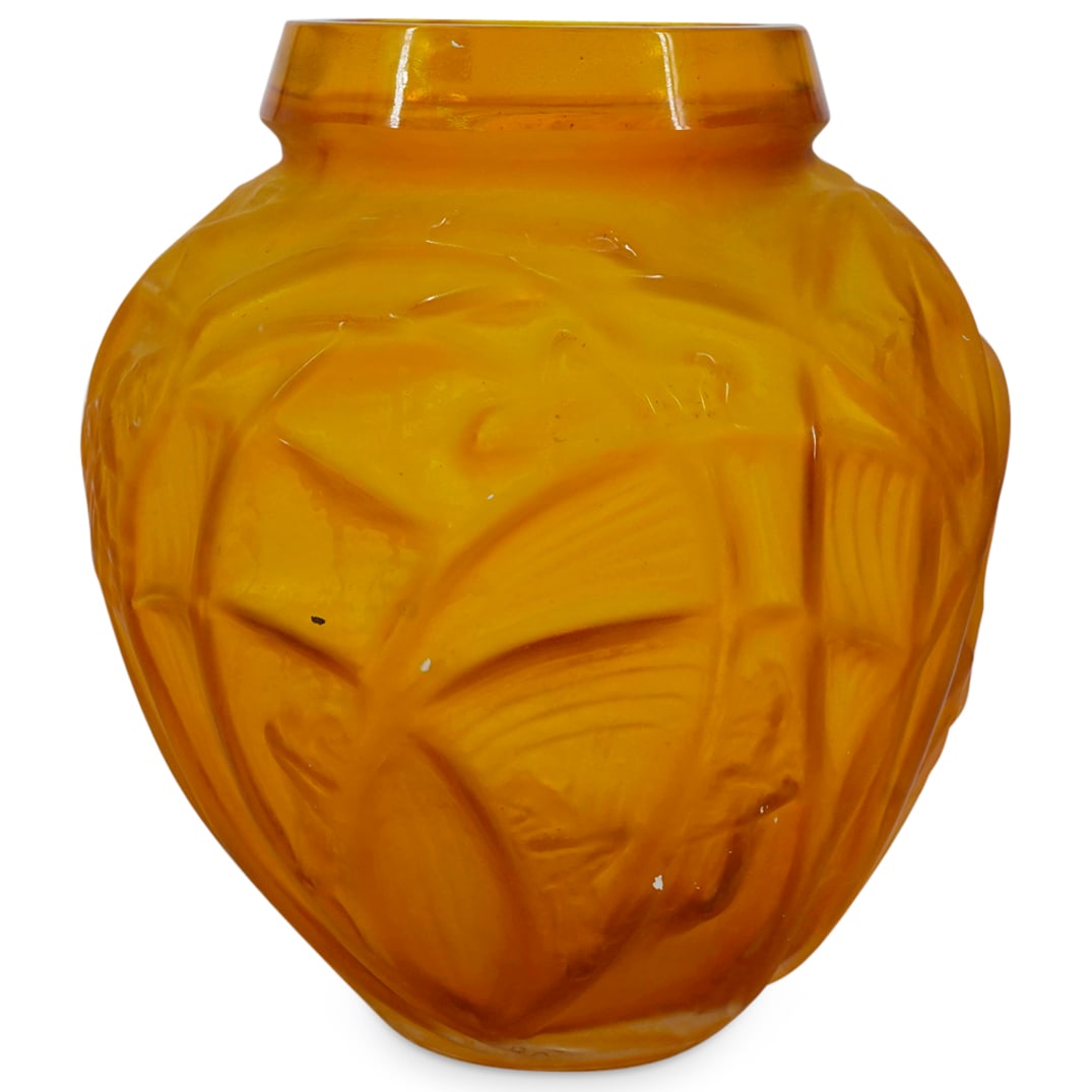 After R. Lalique 'Sauterelles' Grasshopper Glass Vase (1 of 4)