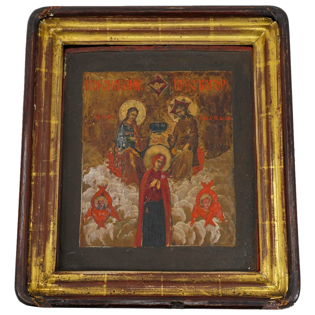 Antique Russian Orthodox Marian Coronation Icon (1 of 5)