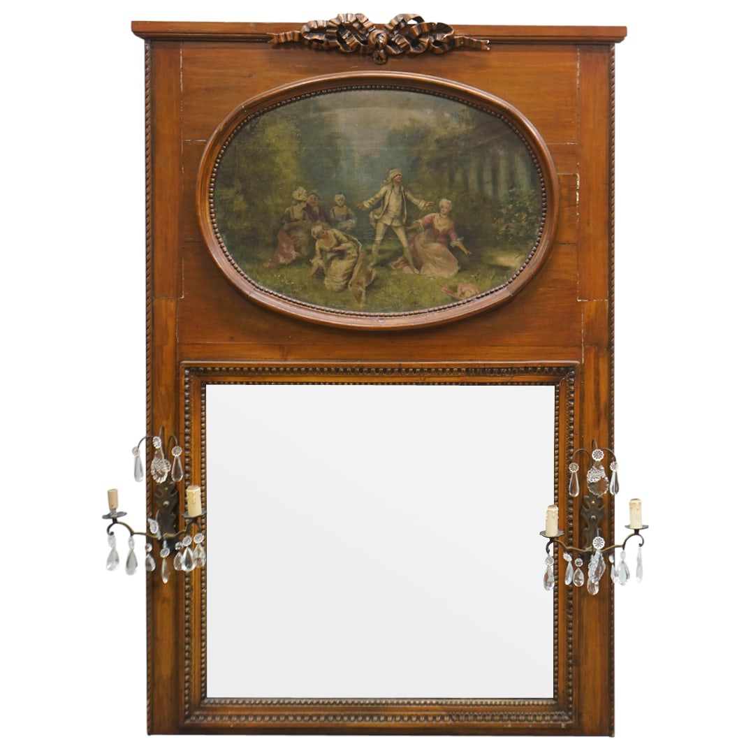 Antique Painted Trumeau Wall Mirror (1 of 8)