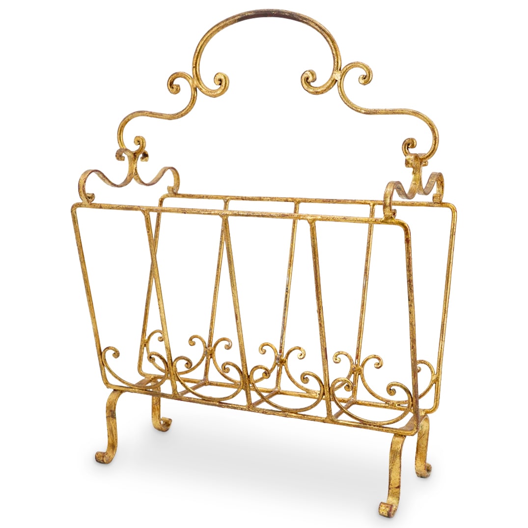 Gilt Iron Magazine Rack (1 of 7)
