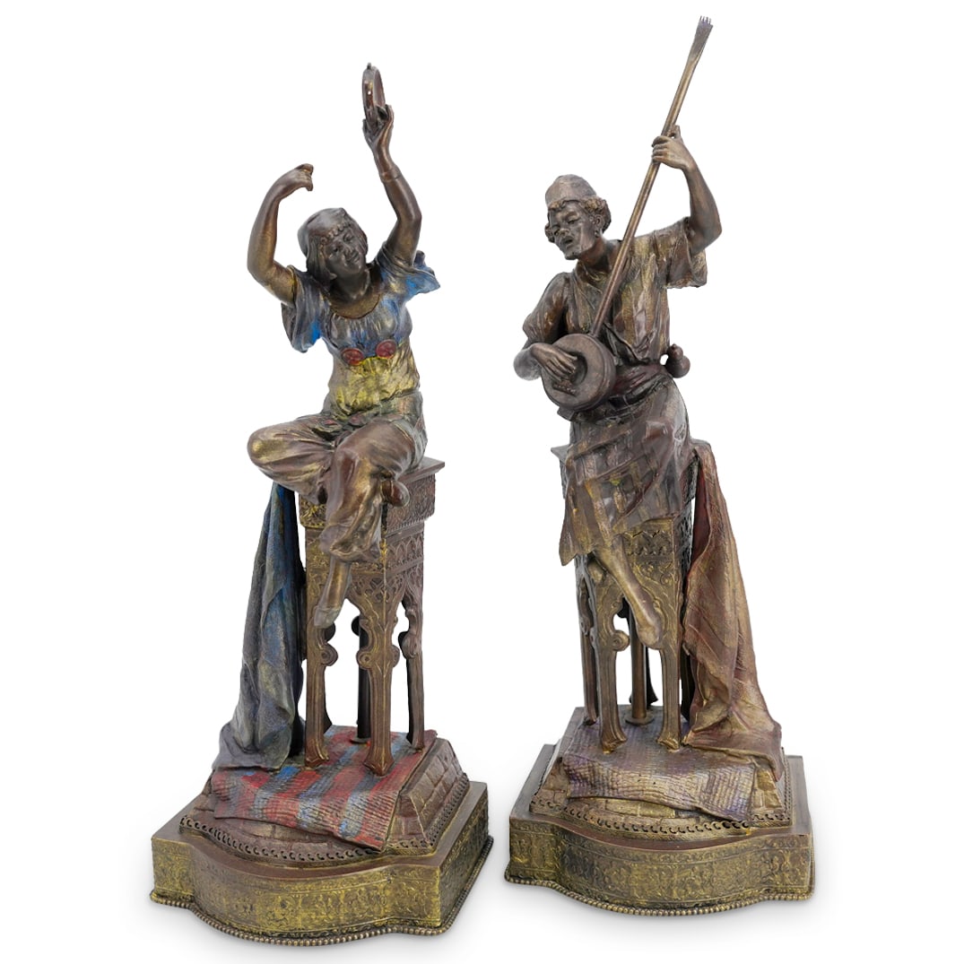 (2 Pc) Charles Masse (French, 1855-1913) Orientalist Spelter Sculptures (1 of 11)